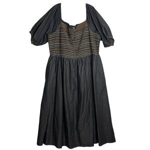 Old Navy Fit And Flare‎ Off Shoulder Cotton Poplin Smocked Maxi Dress Womens 4X